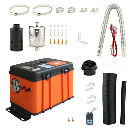 5kW Diesel Air Heater 12V 24V 220V Slim or Square Orange Black