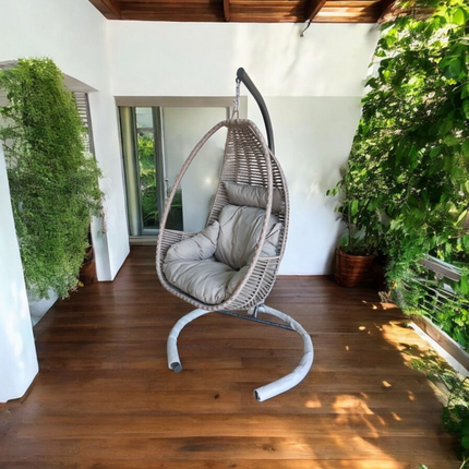 Rope Hanging Egg Chair with Stand