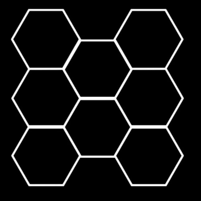 HEXAGON LED RGB OR WHITE LIGHTS WITH FRAME CAR GARAGE WORKSHOP GYM SALON SHOWROOM