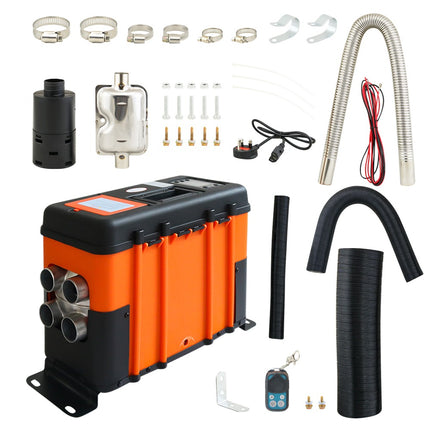 5kW Diesel Air Heater 12V 24V 220V Slim or Square Orange Black
