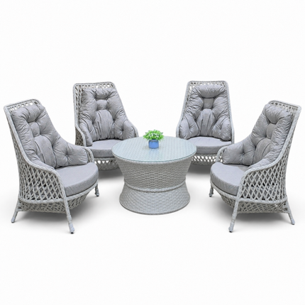 Two-seater wicker outdoor furniture set