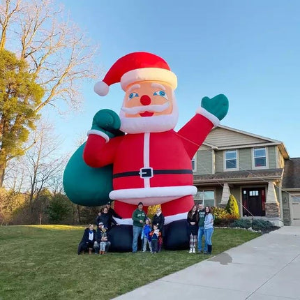 Giant 16ft Inflatable Santa with Gift Bag - Outdoor Christmas Decoration