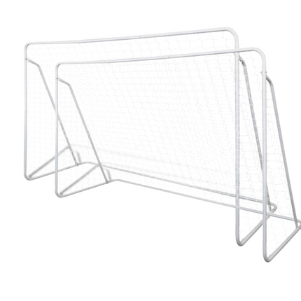 2x Portable Steel Football Goal 240 x 150 x 90 cm