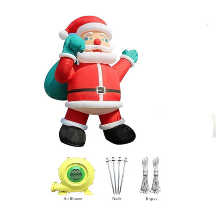 Giant 16ft Inflatable Santa with Gift Bag - Outdoor Christmas Decoration