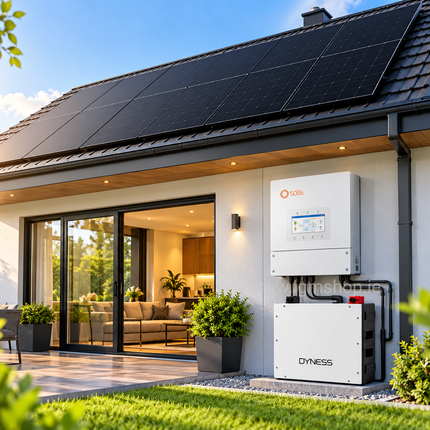 10 × Jinko 470W Solar Panels + Solis 5kW Hybrid Inverter + Dyness 5.12kWh Battery