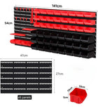 Storage Bin Set with Wall Panels | Ultimate Garage & Craft Organizer 72-Piece Plastic