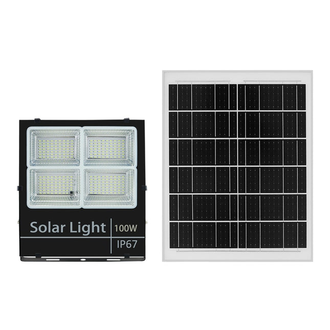 4 Grid Solar Floodlight 100W with 25W Solar Panel