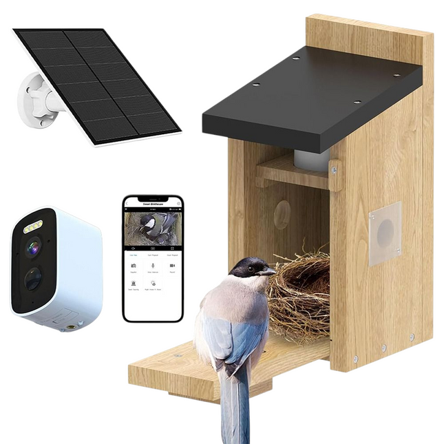 Smart Birdhouse with Camera & Solar Panel