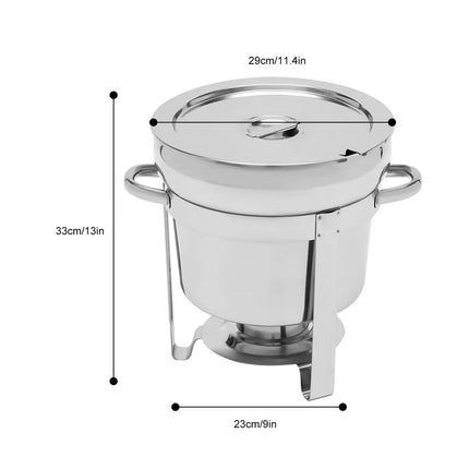 11L Stainless Steel Soup Chafing Dish / Food Warmer