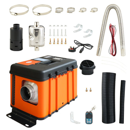 5kW Diesel Air Heater 12V 24V 220V Slim or Square Orange Black