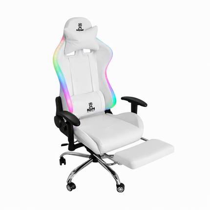 IGM Gaming LED Gaming Chair with Bluetooth Speaker and Adjustable 3D Armrests