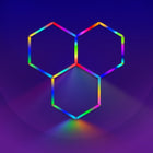 HEXAGON LED RGB OR WHITE LIGHTS WITH FRAME CAR GARAGE WORKSHOP GYM SALON SHOWROOM