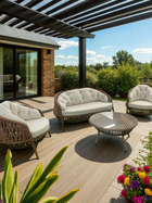 4-Piece Rattan Garden Furniture Set