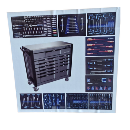 MANAROLA Professional 12-Drawer Tool Cabinet with Complete Tool Set