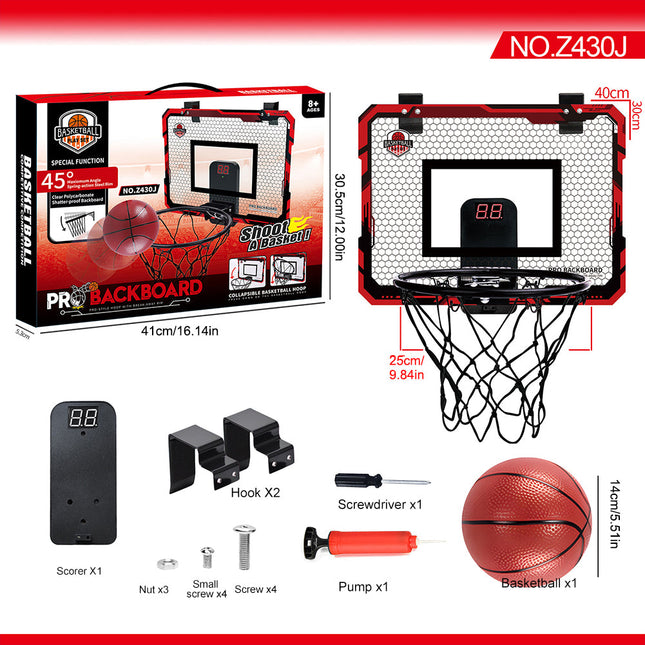 Kids’ Basketball Hoop with Score Counter DoorMounted Set with Accessories