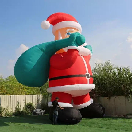 Giant 16ft Inflatable Santa with Gift Bag - Outdoor Christmas Decoration