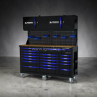 Manarola Empty Professional Toolchest/Workbench With 19 Drawers and 4 Upper Cabinets
