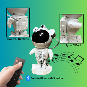 Astronaut Night Light Projector with Music
Upgraded Portable and Rechargeable Astronaut Galaxy Projector Speaker with non-detachable Base, can connect your phone to play music
The head and arm of the starlig