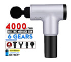 Massage GunMassage Gun Hand-Held Therapy Device For Relaxing Shock Vibration Deep MusclesBrand newMaterial: ABSPower: 2030WNumber Of Massage Heads: 4Battery Capacity: 2500mAhRa