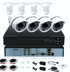 CCTV 4 Camera System Home Security KitPackage included:- 1 X 4CH AHD 1080P DVR Digital Video Recorder(500 GB HDD included)- 4 x HD 1080P 2MP Outdoor Waterproof Cameras- 4 X 60feet(18m) Video Cable for Ca