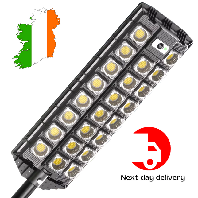 LED solar street lightBrand new item, Irish stock, next day delivery if ordered before 12am. (excluding weekends and bank holidays) 
 
【EASY TO Install &amp; SAVE MONEY】The solar street l