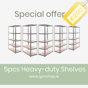 5pcs Heavy-duty Shelves 180cm x 90cm x 40cmPack of 5x 180cm x 90cm x 40cm 
Organize your space with our sturdy and reliable boltless shelving, now available in size 180cm x 90cm x 40cm! (other sizes available