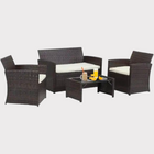 4 Seater Rattan Garden Furniture SetRattan Garden Furniture set 2+1+1 and table 
Brand new 
Comes flatpack, about 40minutes to put it together 
With cushions.
Next day delivery if ordered before 11am