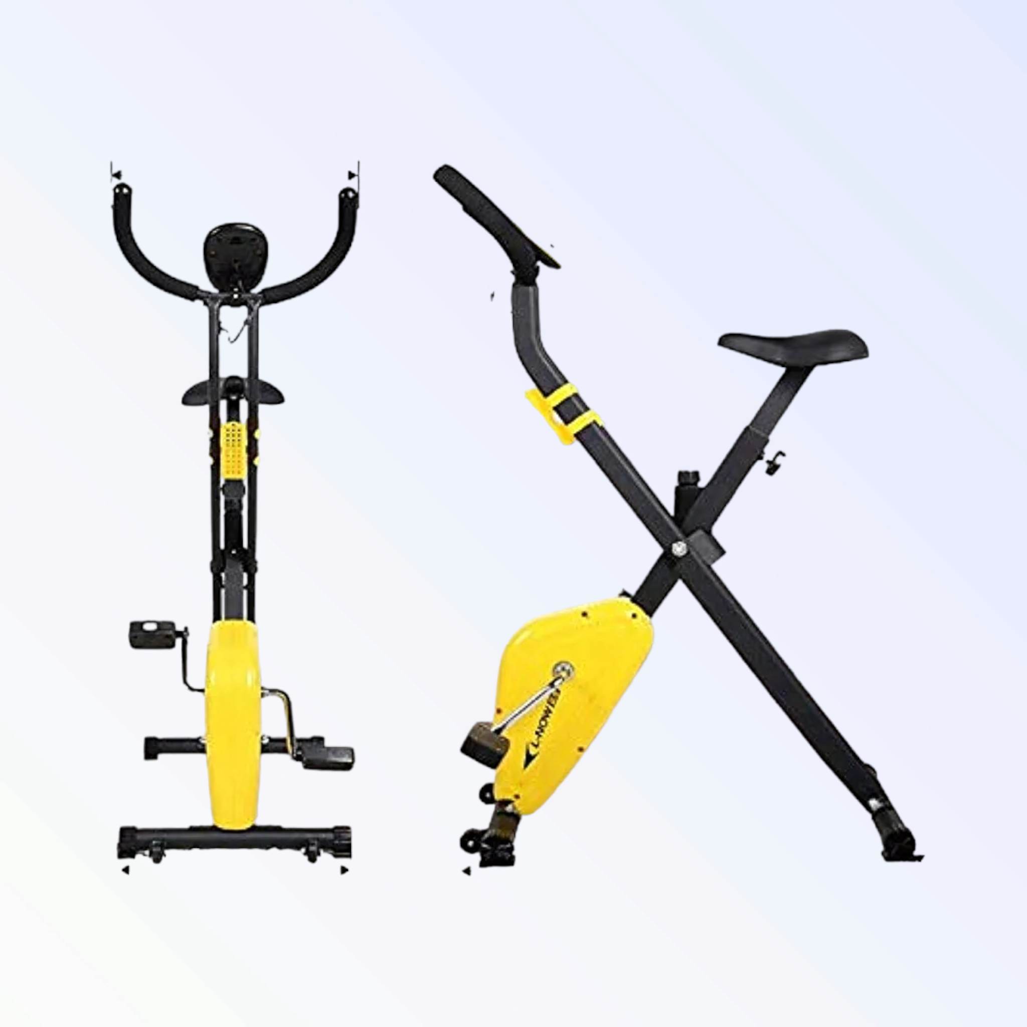 Exercise Bike Fitness Description Yellow Foldable Upright Statio IGM SHOP IRELAND
