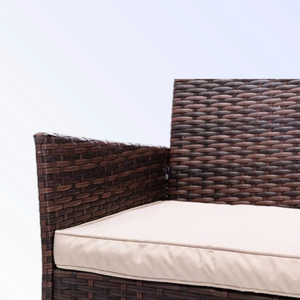 4 Seater Rattan Garden Furniture SetRattan Garden Furniture set 2+1+1 and table 
Brand new 
Comes flatpack, about 40minutes to put it together 
With cushions.
Next day delivery if ordered before 11am