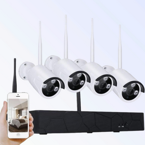 CCTV system Cameras Wireless (no hard drive)Brand new, 4CH wireless WLAN CCTV security system, Simple installation- no cables required!*1 X 4CH 1080P HDMI Wireless WLAN CCTV DVR NVR (No hard drive)* 4 X Wirele
