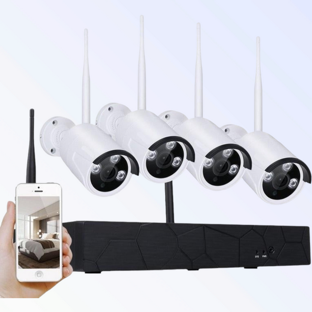 CCTV Cameras Wireless Security Kit HD NVR 2MP 1080PBrand new, 4CH wireless WLAN CCTV security system 2MP 1080P , Simple installation- no cables required!*1 X 4CH  HDMI Wireless WLAN CCTV DVR NVR (500gb Hard drive 5-7