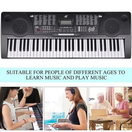 Electronic Piano Portable Keyboard61-Key Standard Keyboard Piano
LCD Display With USB
255 Timbres / 255 Rhythms
Transpose / Keyboard Percussion
Master Volume / Accom Volume / Tempo Control
Start/Stop