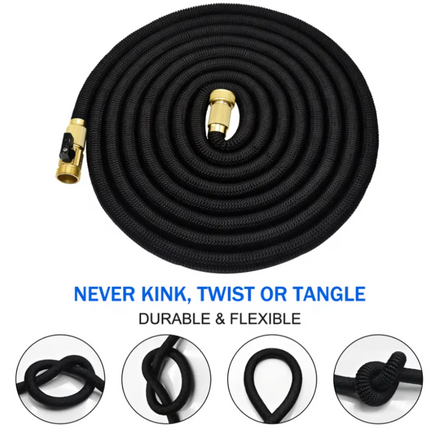 Expandable Garden Hose + Spray GunExpandable Garden Hose + Spray Gun
Super strong and durable yet ultralightweight.
 
Automatically Expands up to about 3 times when water is turned on.
Automatically 